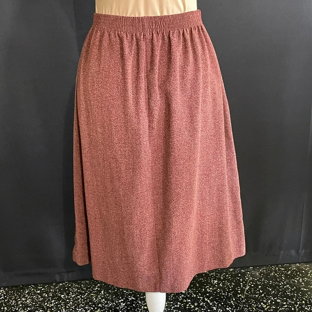 Bon Worth Pull On Skirt Womens S/M Mauve Good Vintage Elastic Waist Pockets